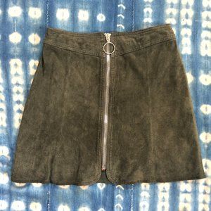 High Waist Green Suede Zara mini skirt